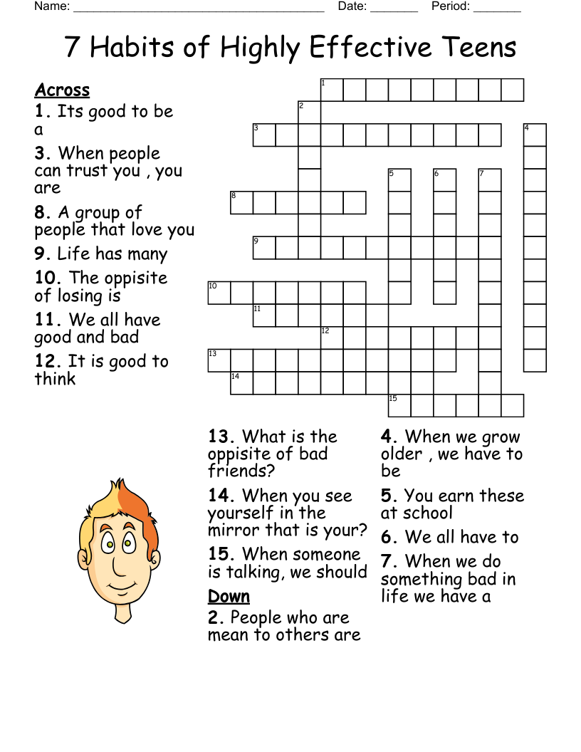 Middle School Crossword WordMint