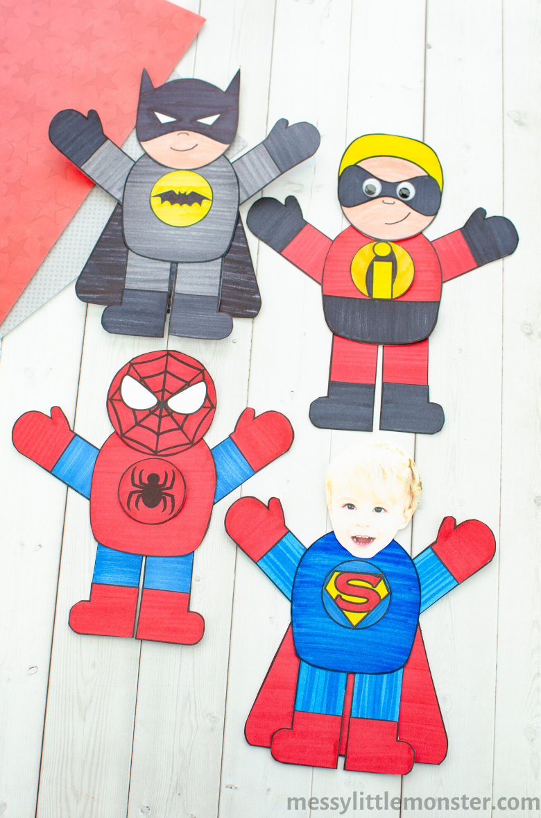 Mix And Match Superhero Craft amp Printable Superhero Template 