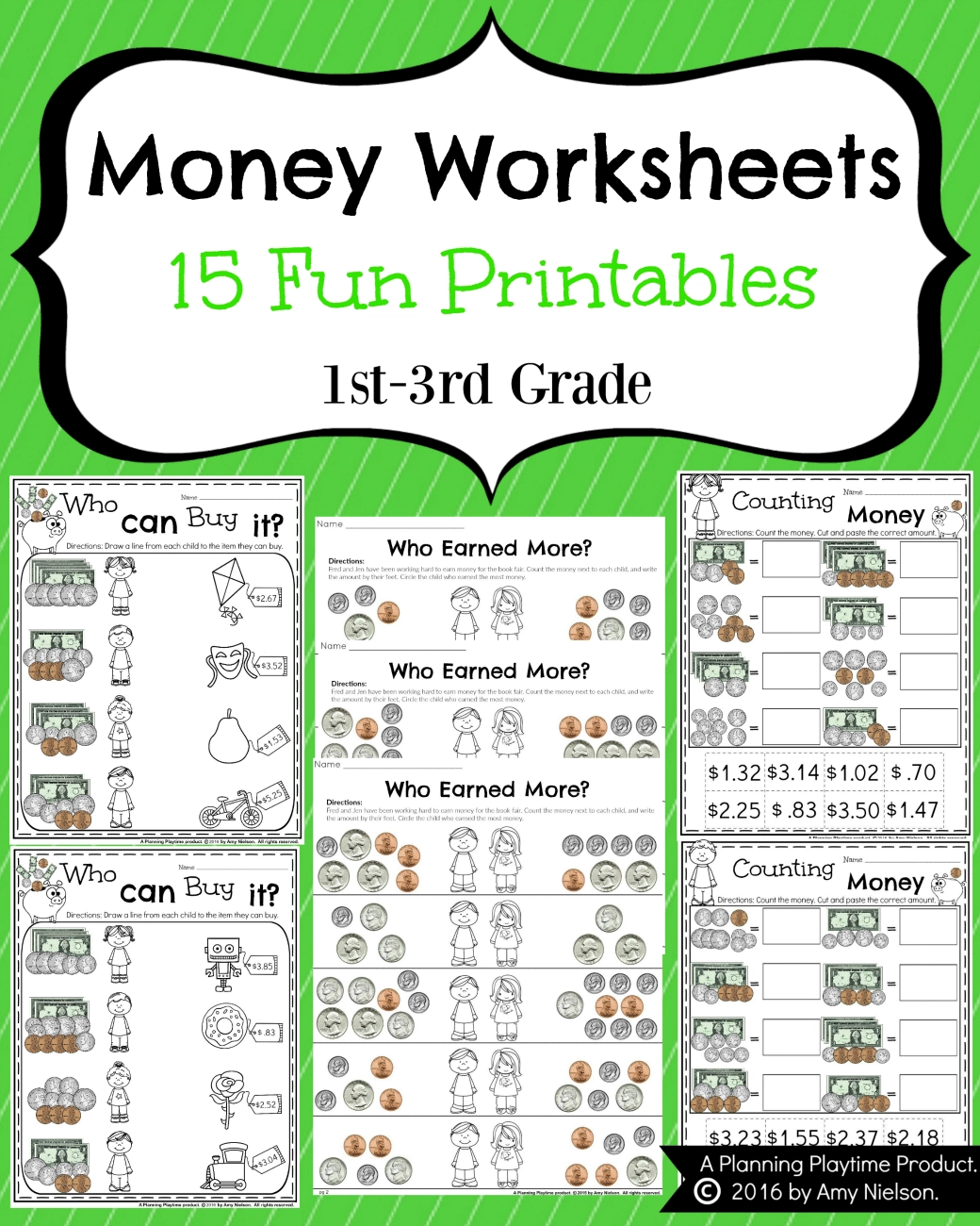 Money Worksheets For 2nd Grade Planning Playtime
