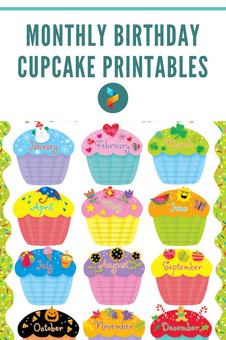 Monthly Birthday Cupcake 10 Free PDF Printables Printablee