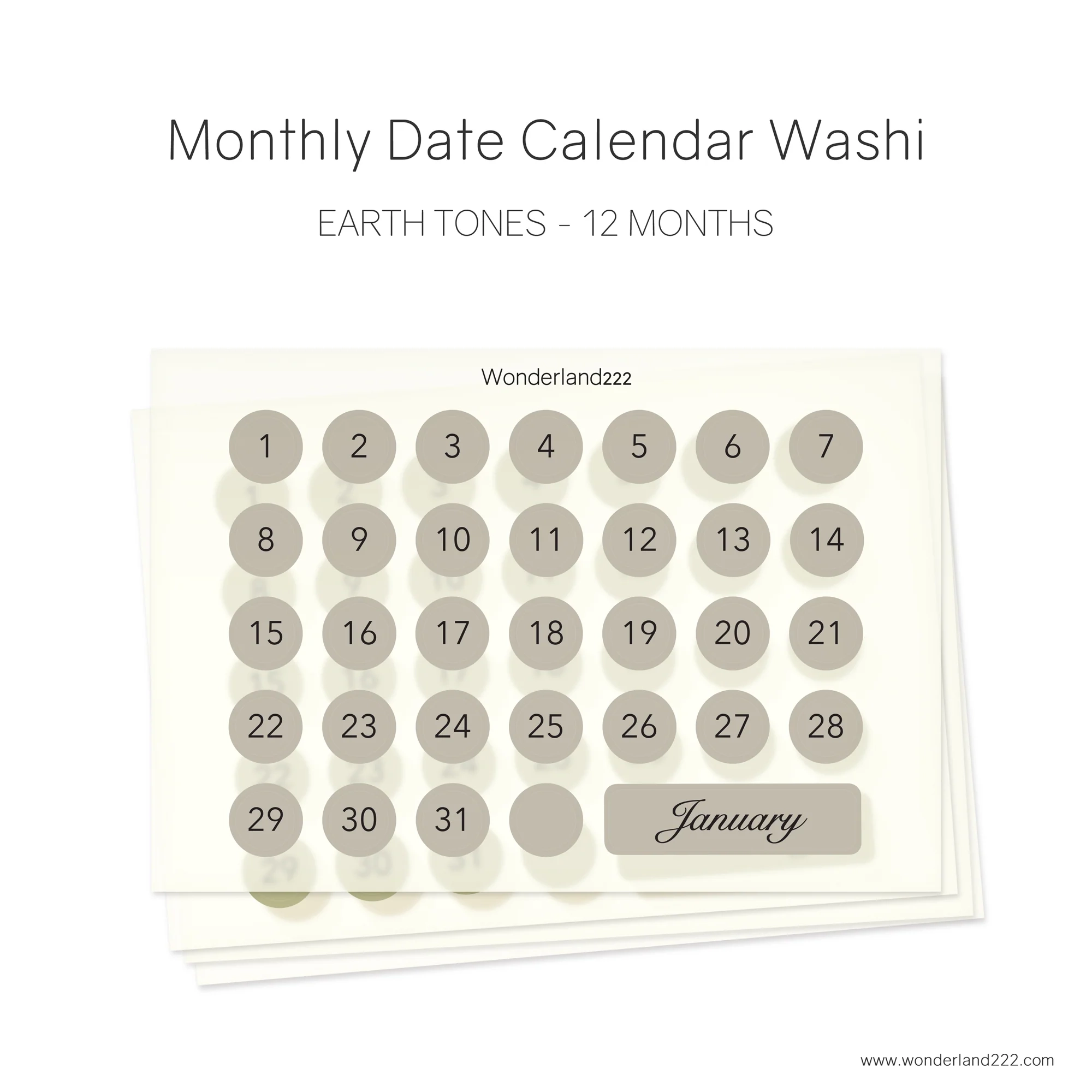 Printable Blank Calendar Earthtones