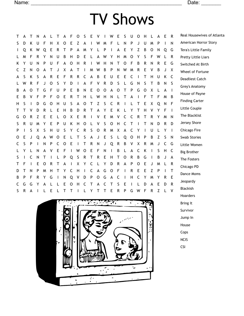 Free Printable Tv Crossword Puzzles