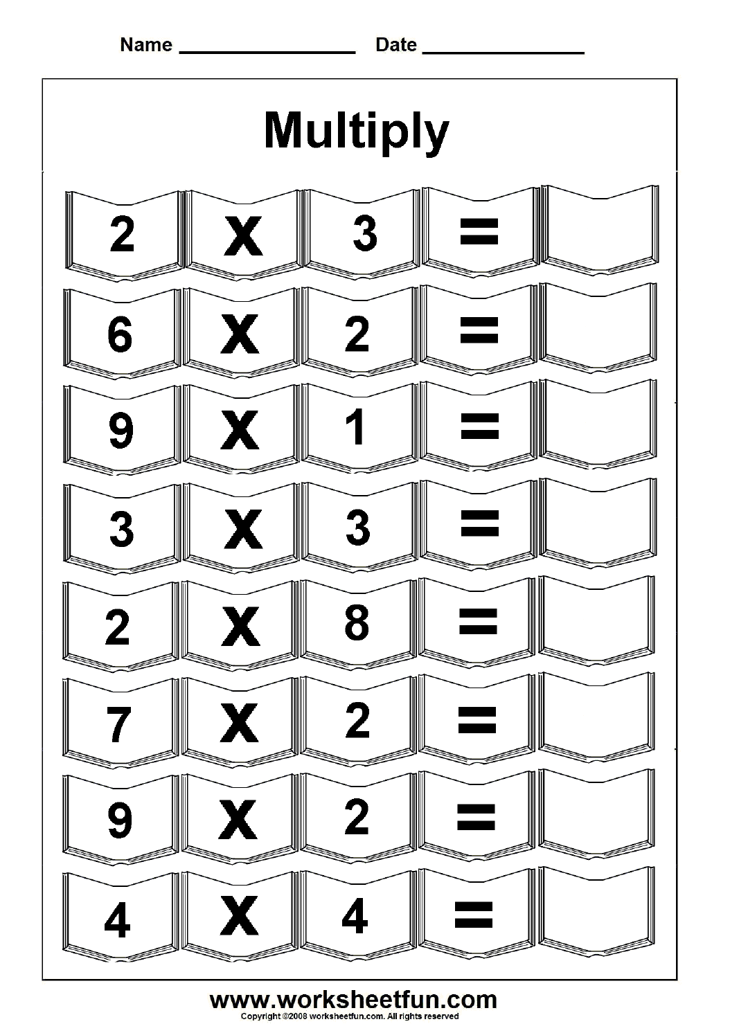 Free Printable Multiplication Worksheets 1-5
