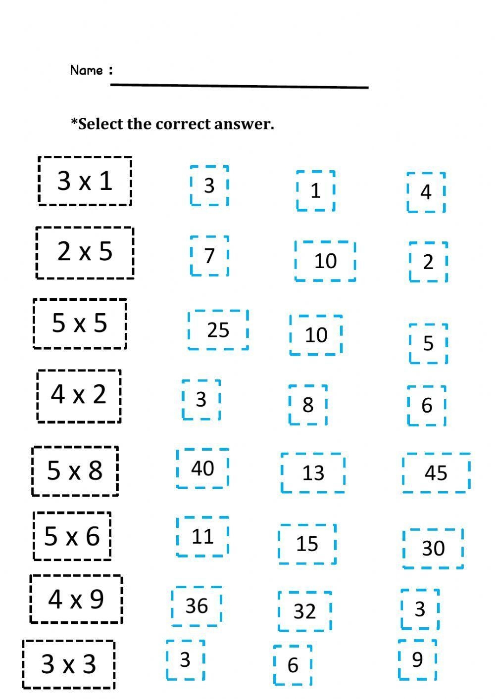 Multiplication Facts 1 5 Worksheet Live Worksheets Worksheets 