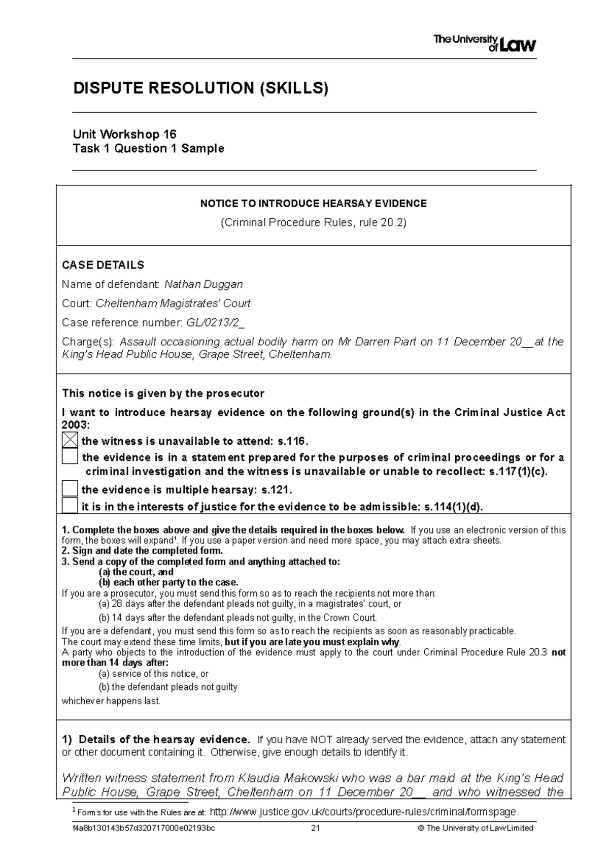 N9 Claim Form Response Pack Instructions And Guidelines Studocu