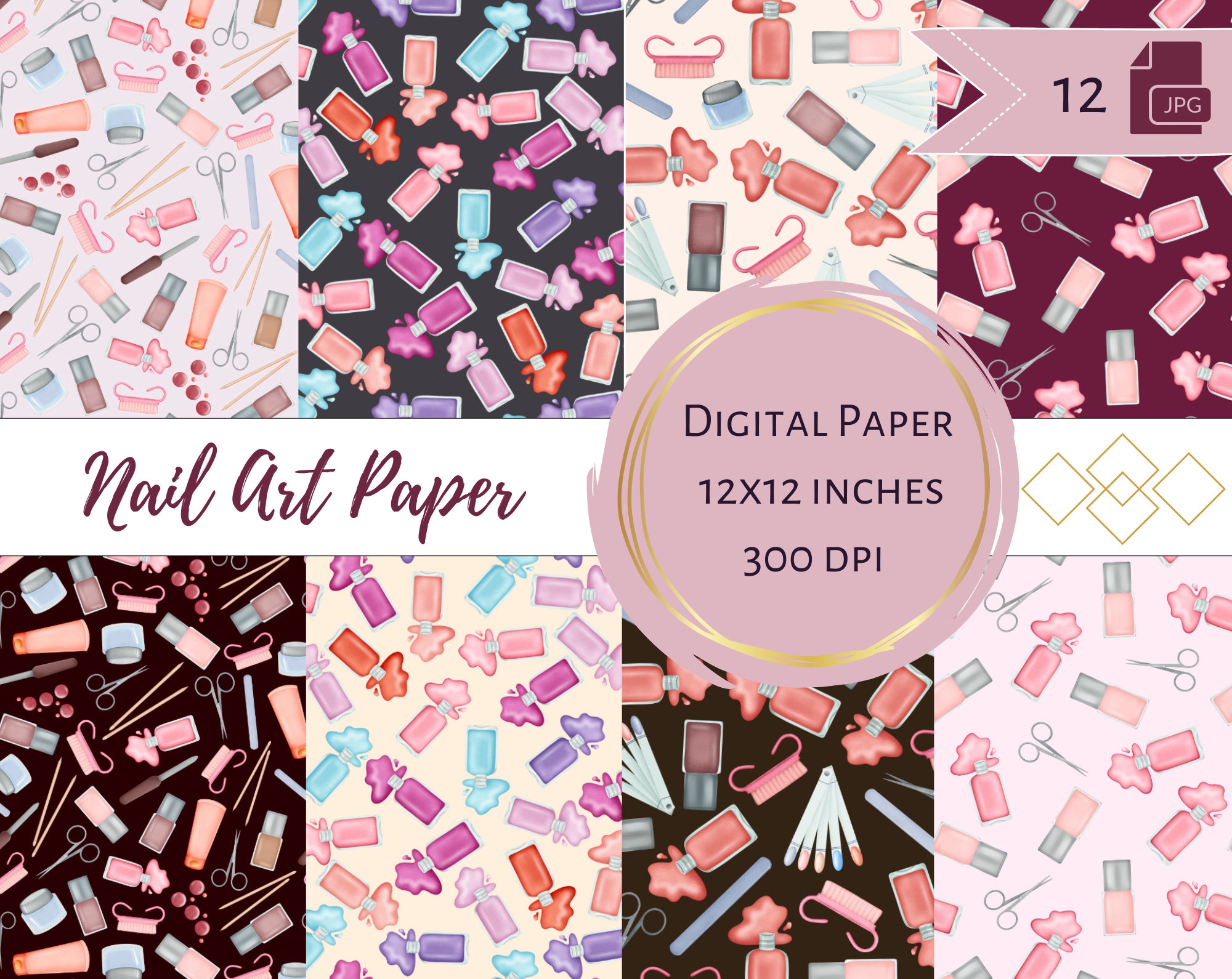 Nagel Werkzeuge Digitales Papier Manik re Hintergrund 
