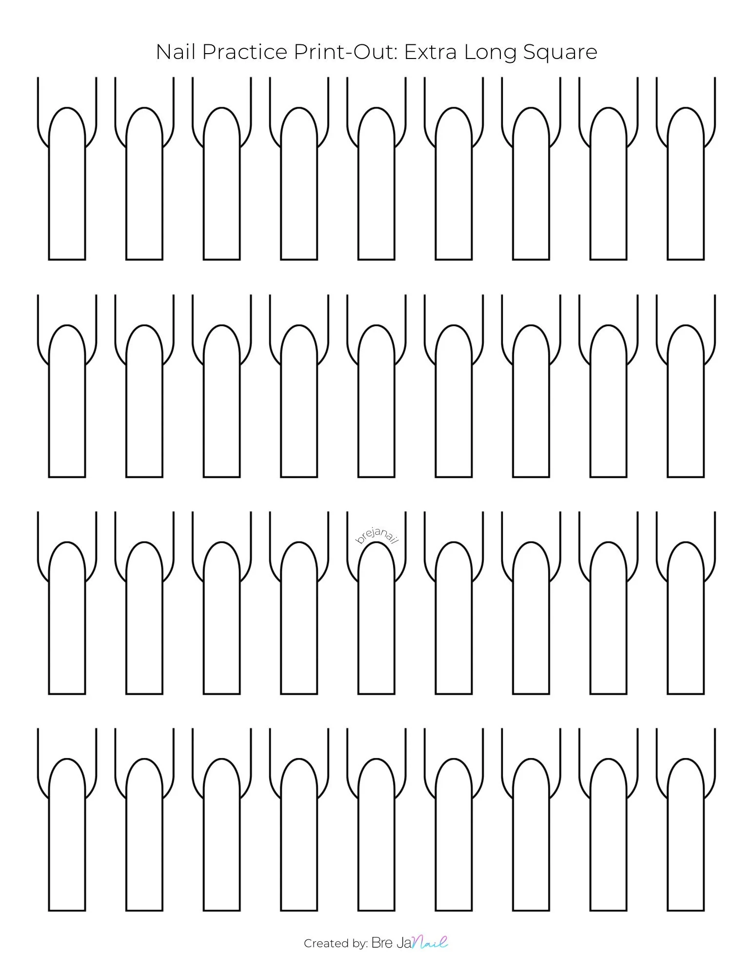 Nail Practice Print outs over 10 Lengths And Shapes Etsy UK