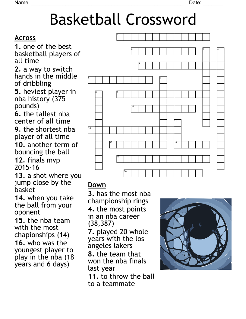 Nba Teams Crossword Puzzle