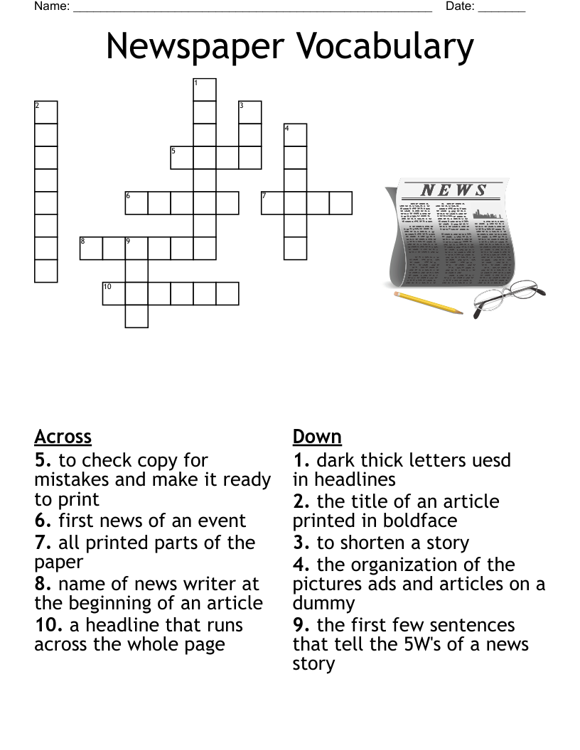 Newspaper Word Scramble WordMint