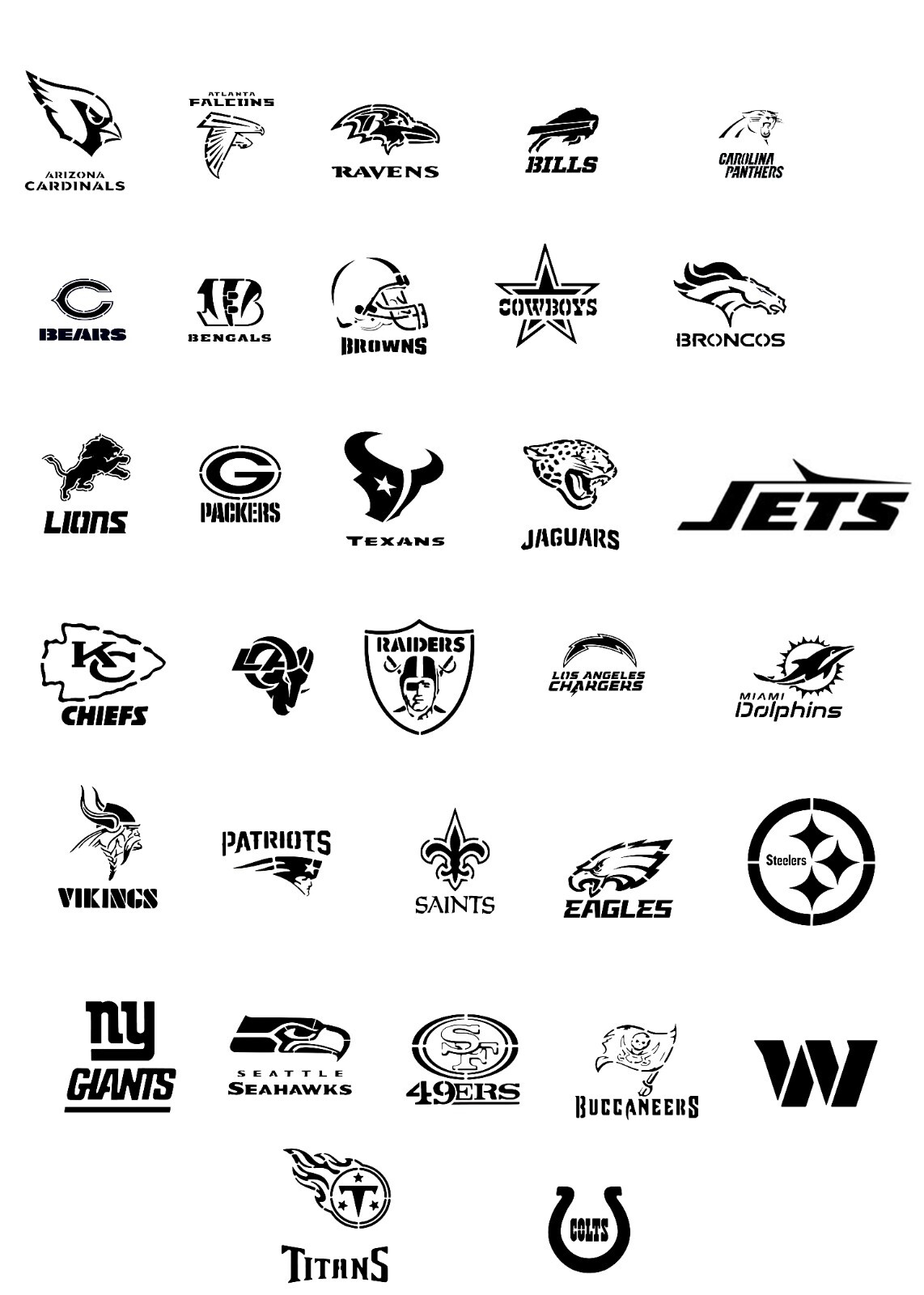 Nfl Team Logos And Names Printable All The American Football Team 