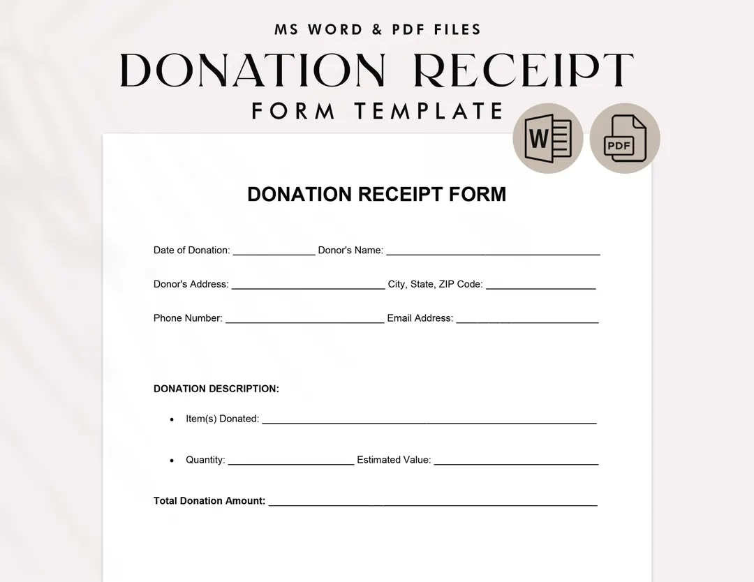 Donation Sheet Template Form Printable