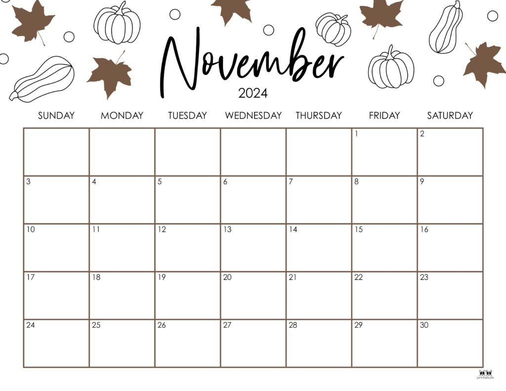 November 2024 Calendars 50 FREE Printables Printabulls