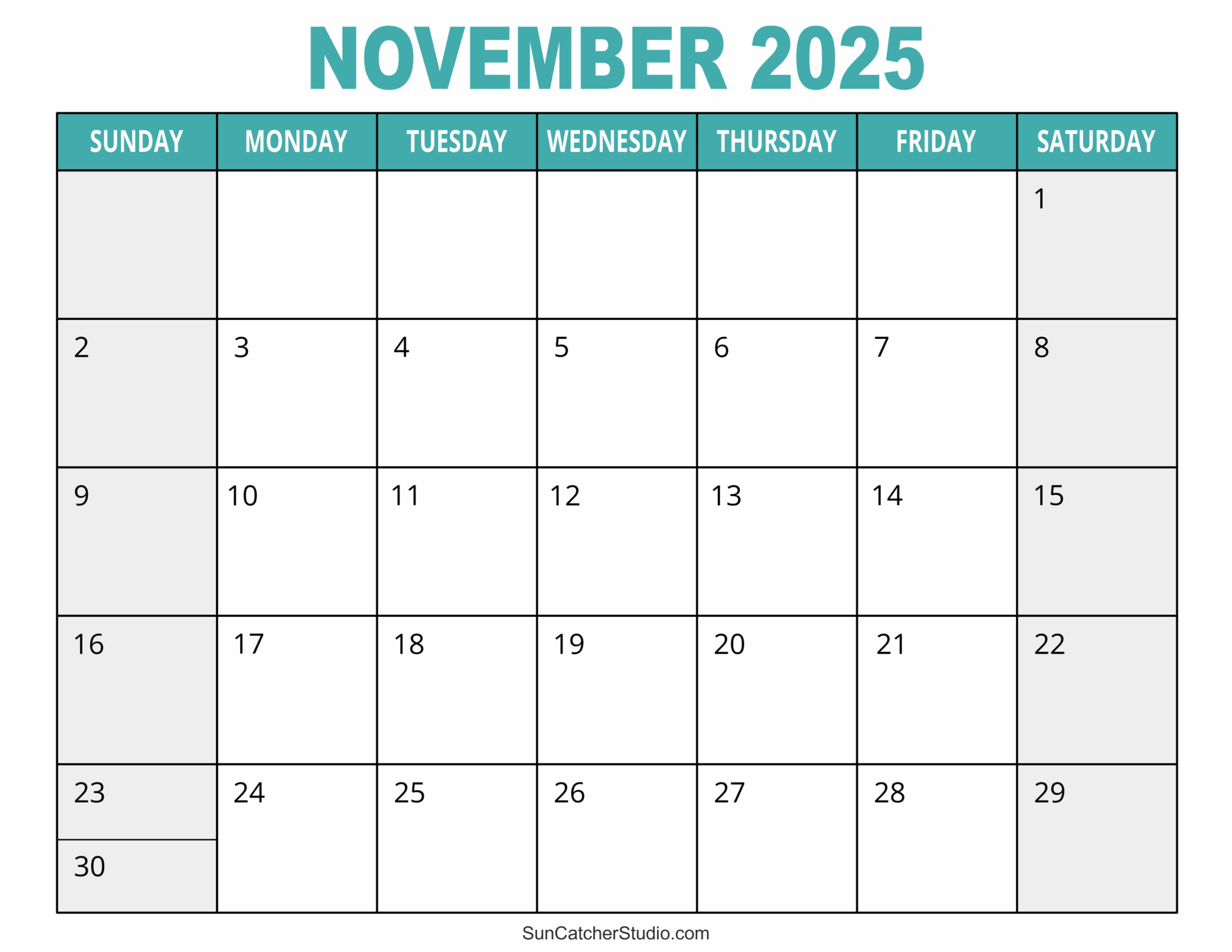 Calendar Printable November