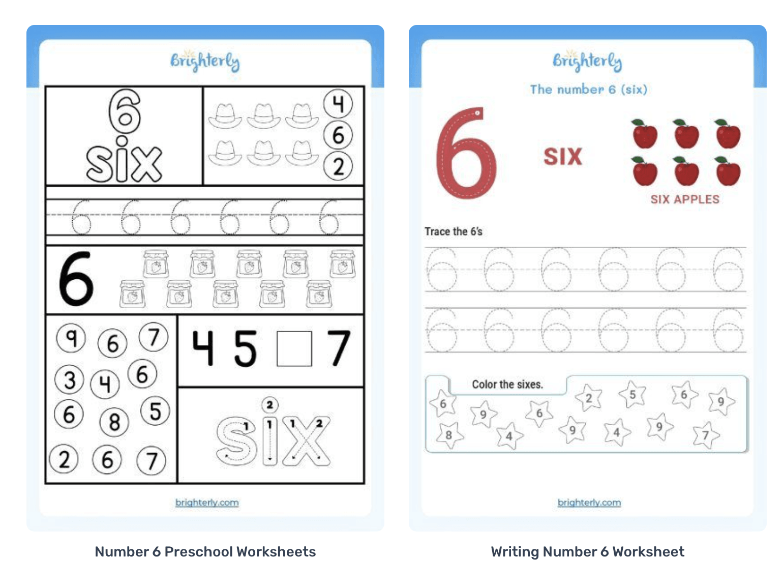 Number 6 Worksheets