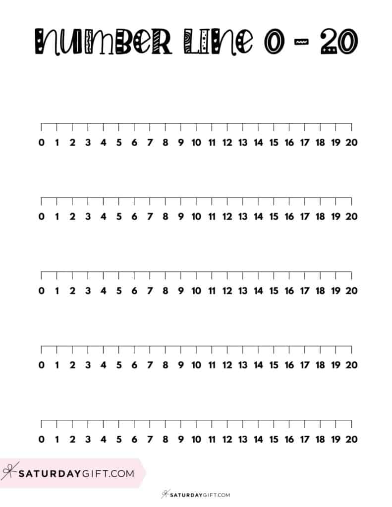 Free Printable Number Line Worksheets 1-20