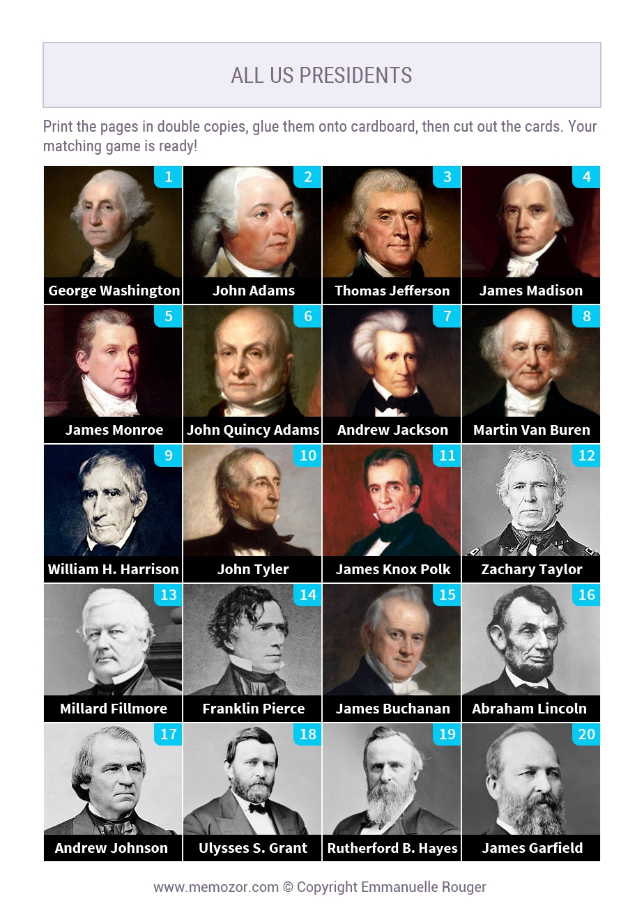 Free Printable List Of Presidents
