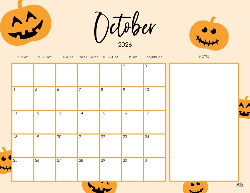 October 2026 Calendars 123 FREE Printables Printabulls