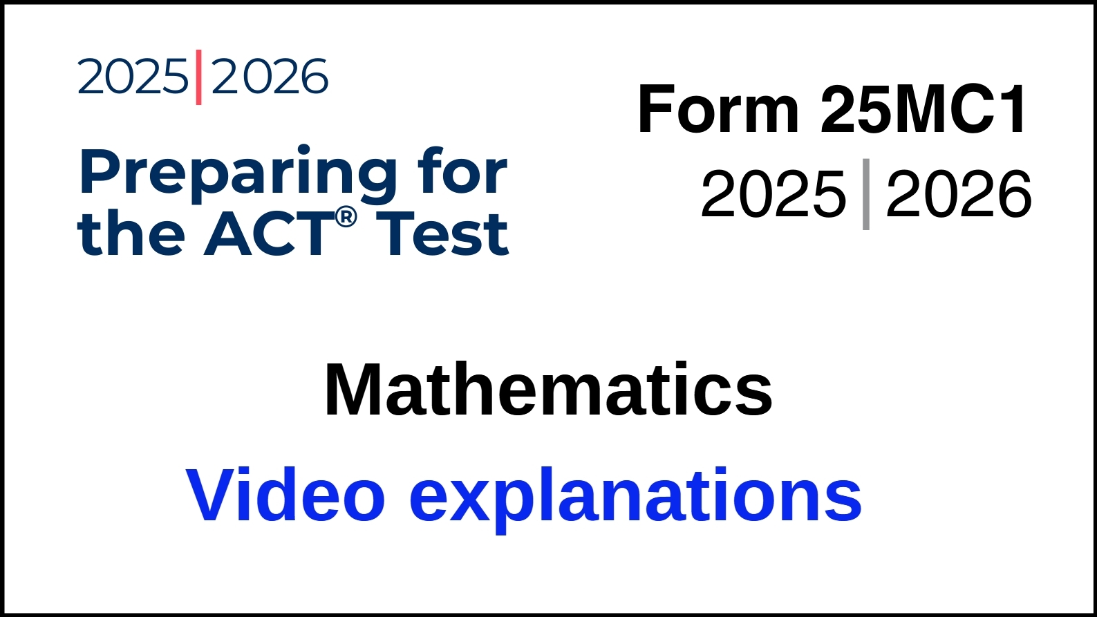 Official ACT Tests Archives Quantum ACT Prep