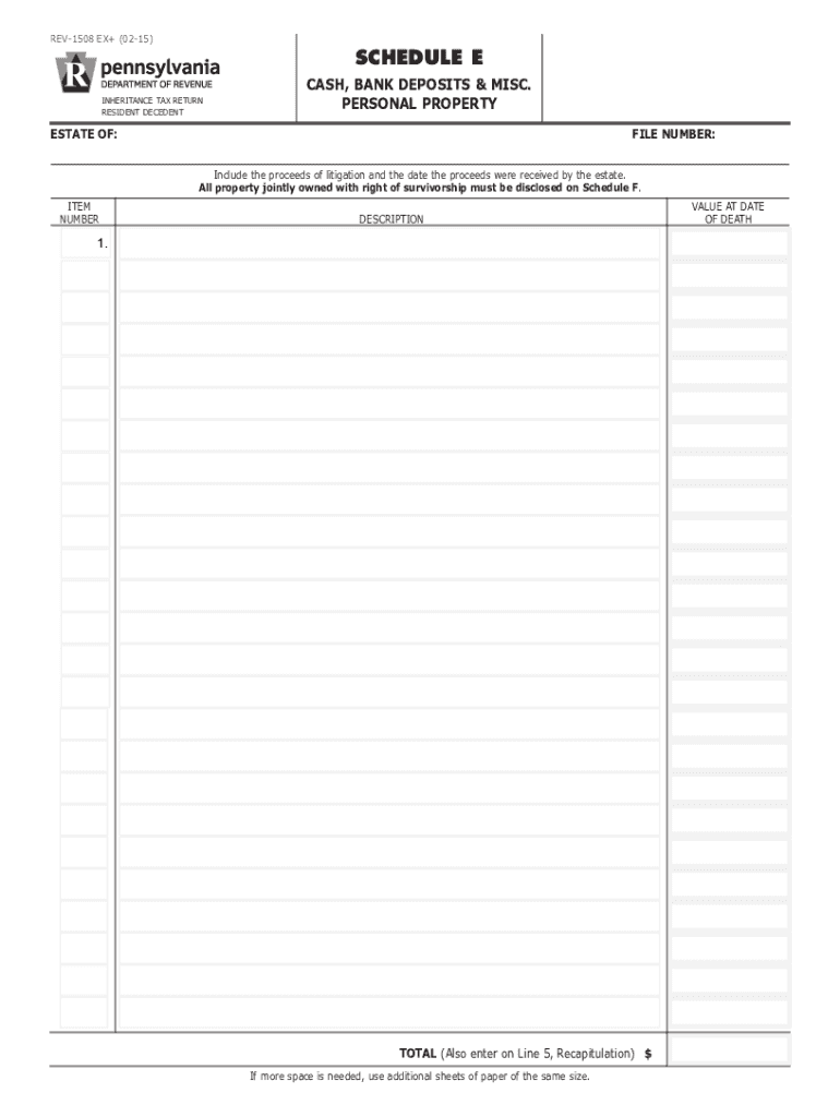 Pa Rev 1508 Schedule E Fill Out amp Sign Online DocHub