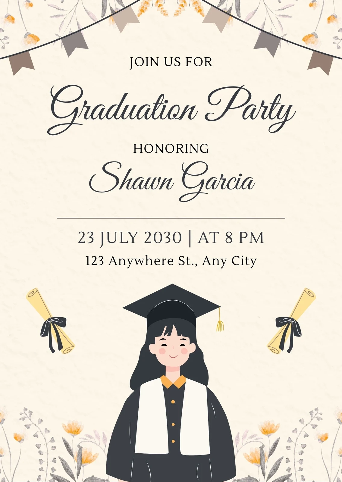 Page 2 Free Custom Printable Graduation Invitation Templates Canva