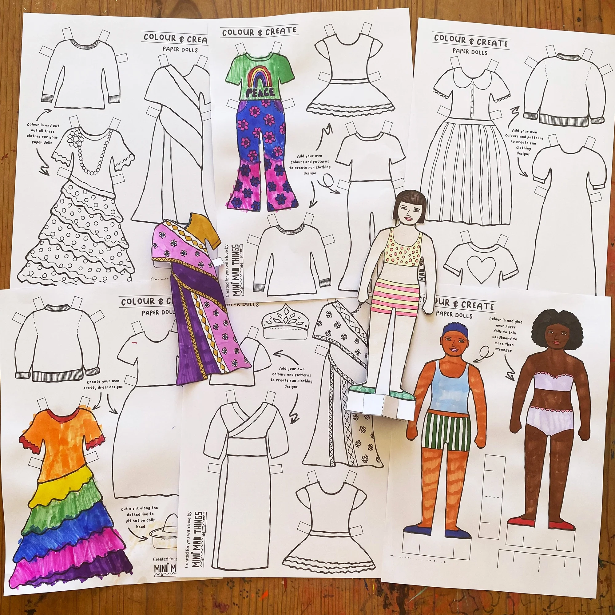Paper Dolls Printable Activity Sheets Mini Mad Things