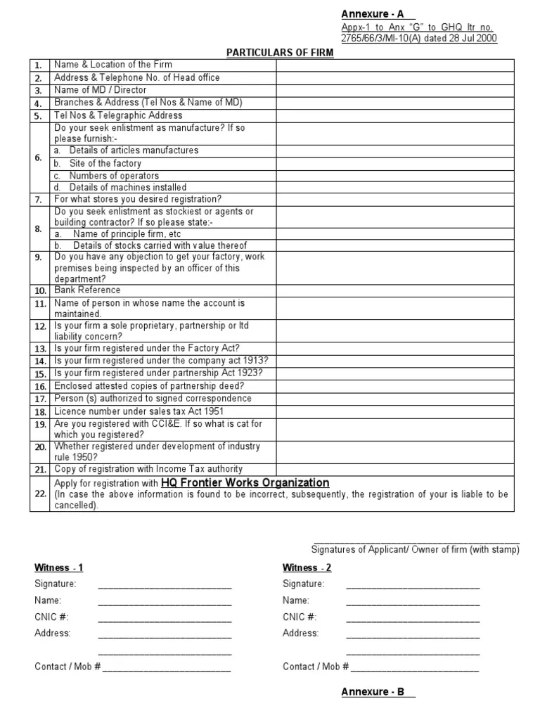 particulars of firm hq frontier works organization pdf