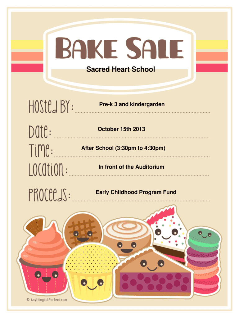Free Printable Bake Sale Flyer Template