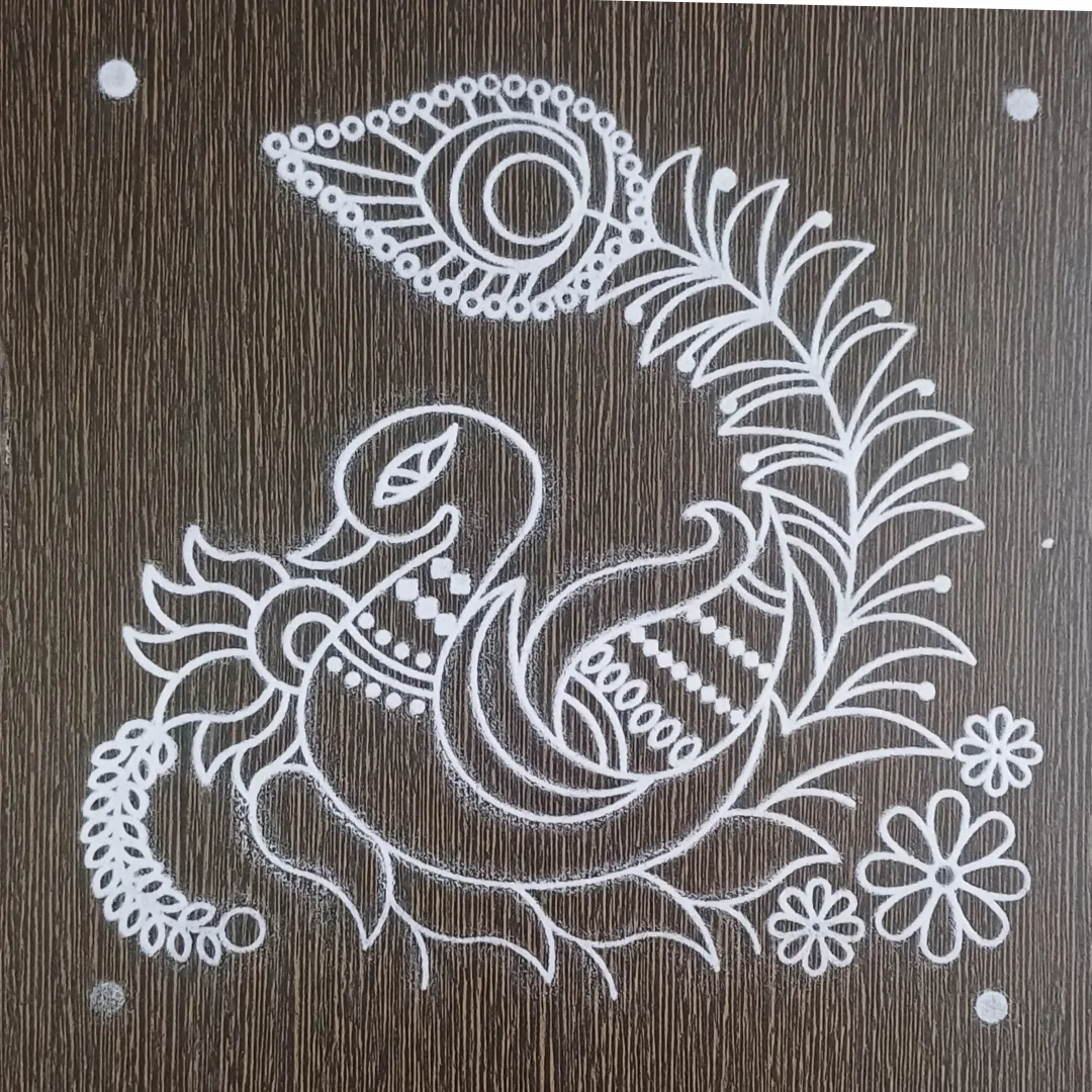peacock rangoli stencil wooden 10x10 inches rahul rangoli