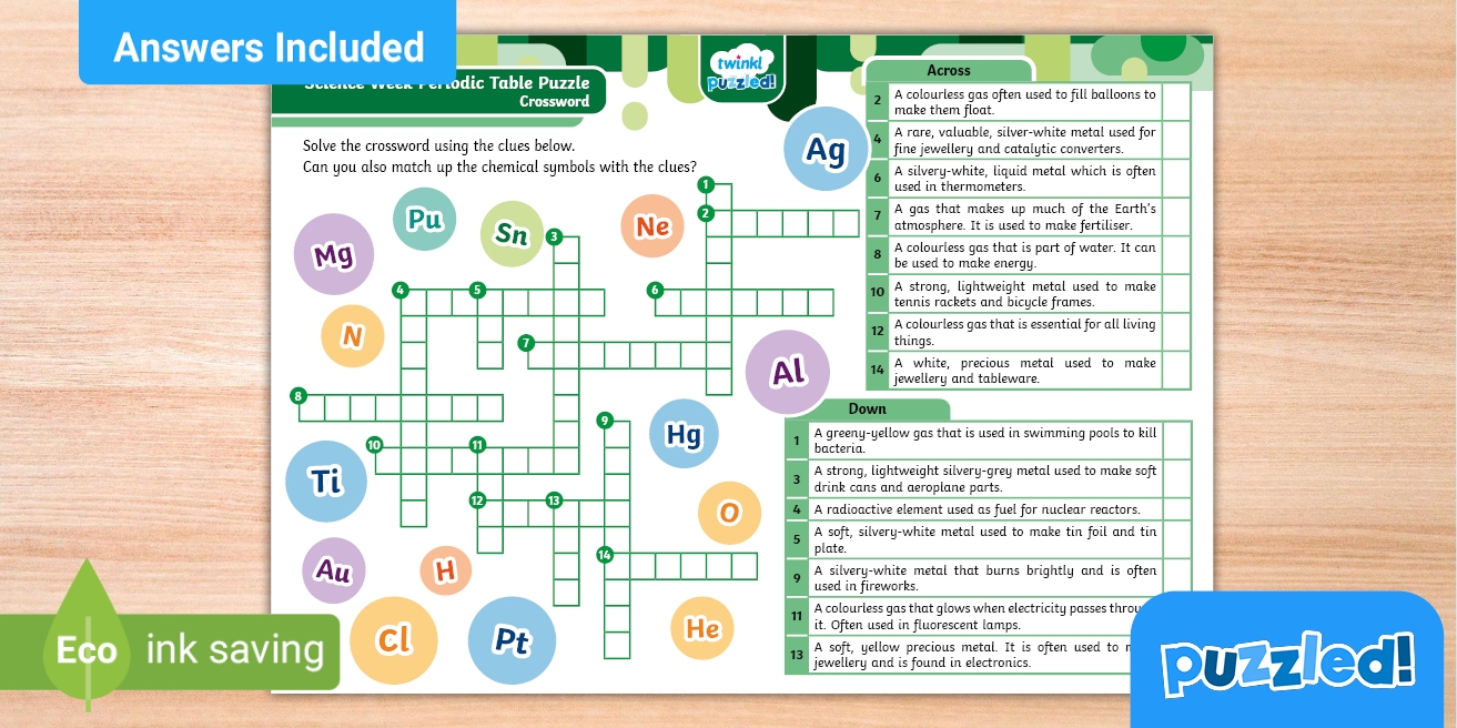 Worksheet Periodic Table Puzzles