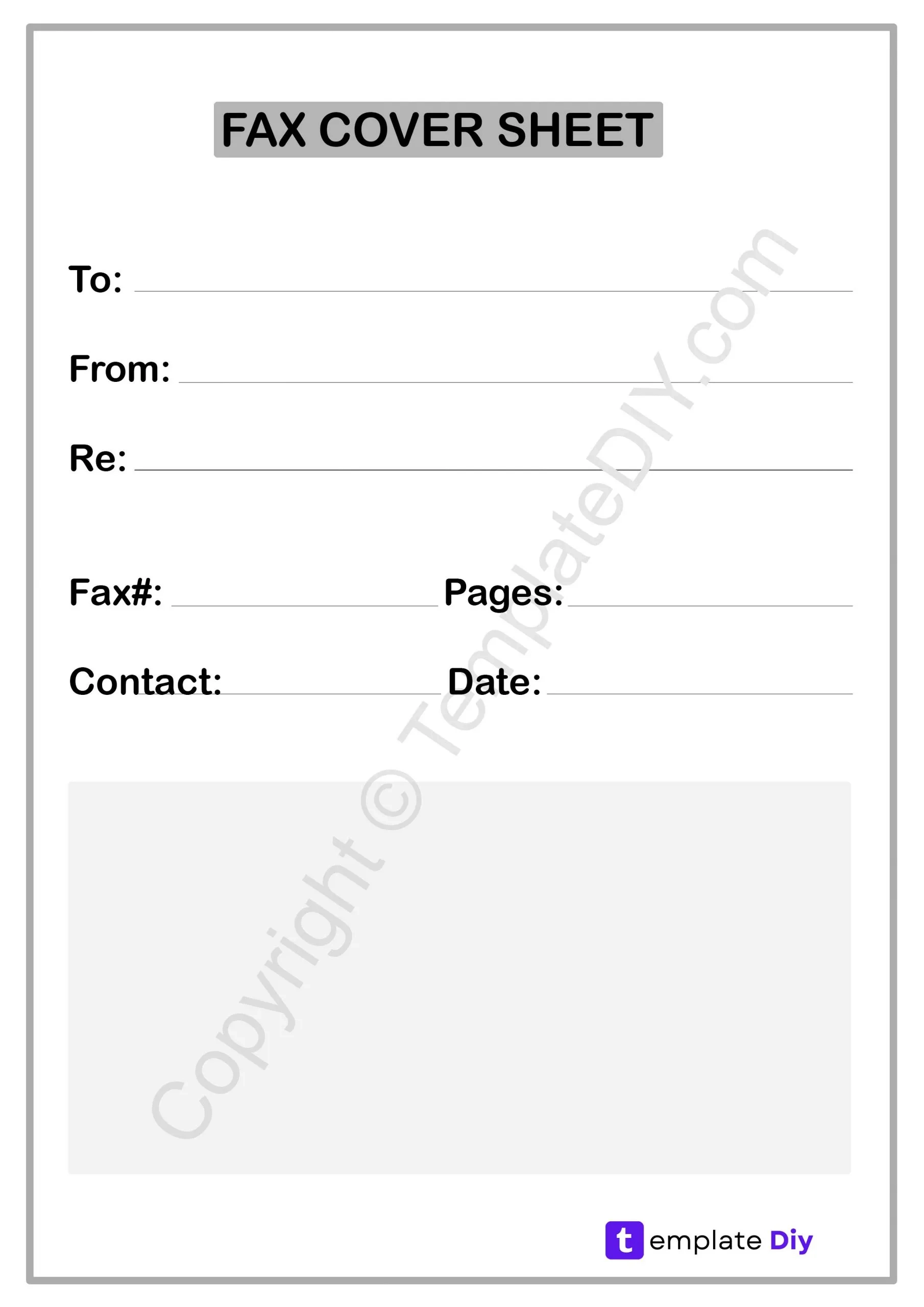 Personal Fax Cover Sheet Template Printable PDF Word