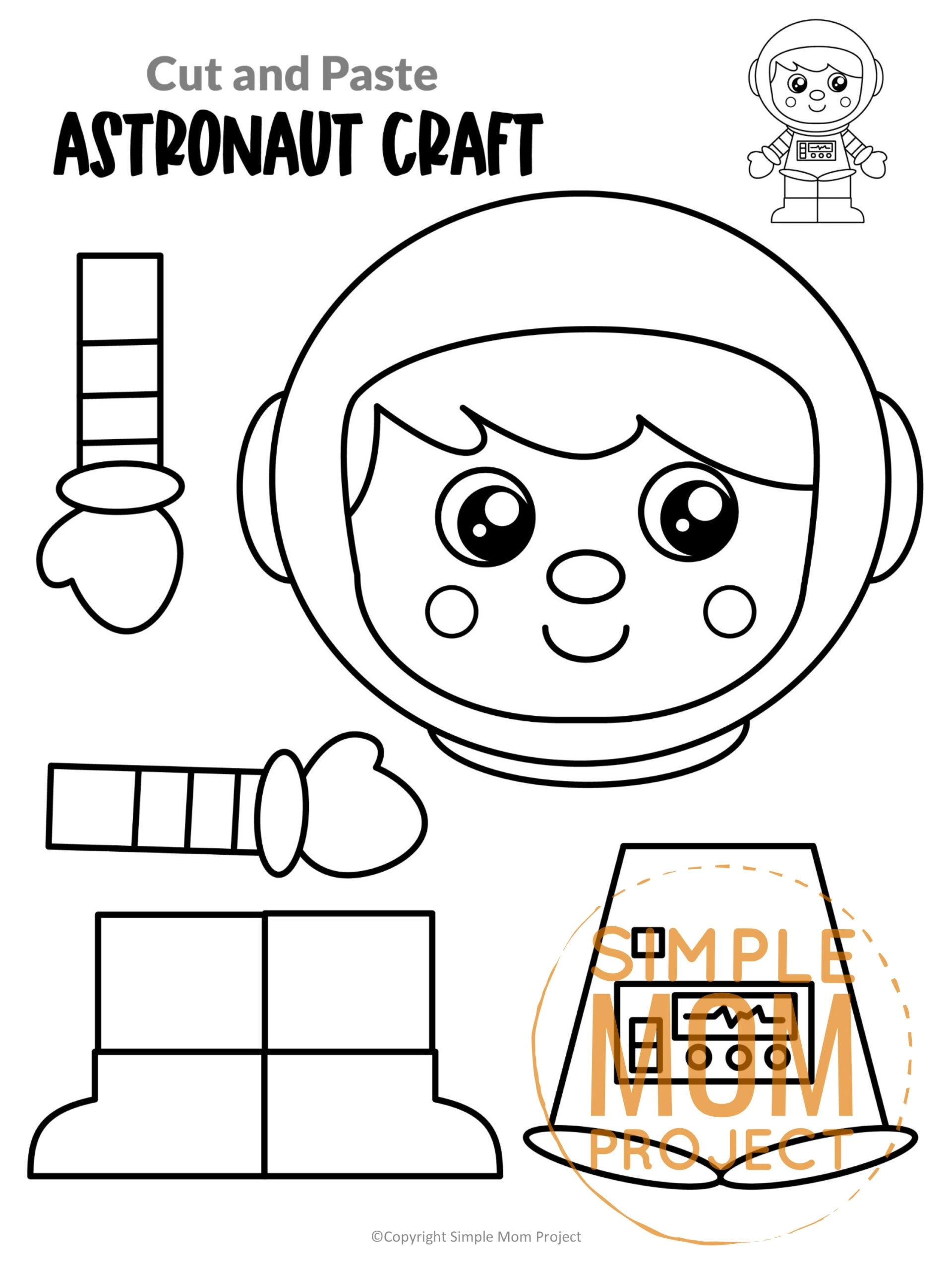 Planet amp Space Crafts 14 Black amp White Printable Cut amp Paste 
