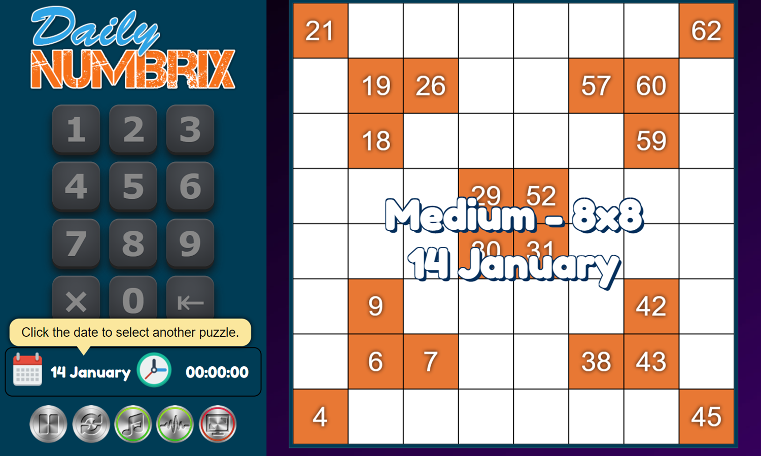  Play Daily Numbrix Game Free Online Number Filling Logic 