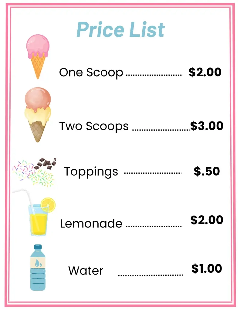 Pretend Play Ice Cream Shop Printables In The Playroom