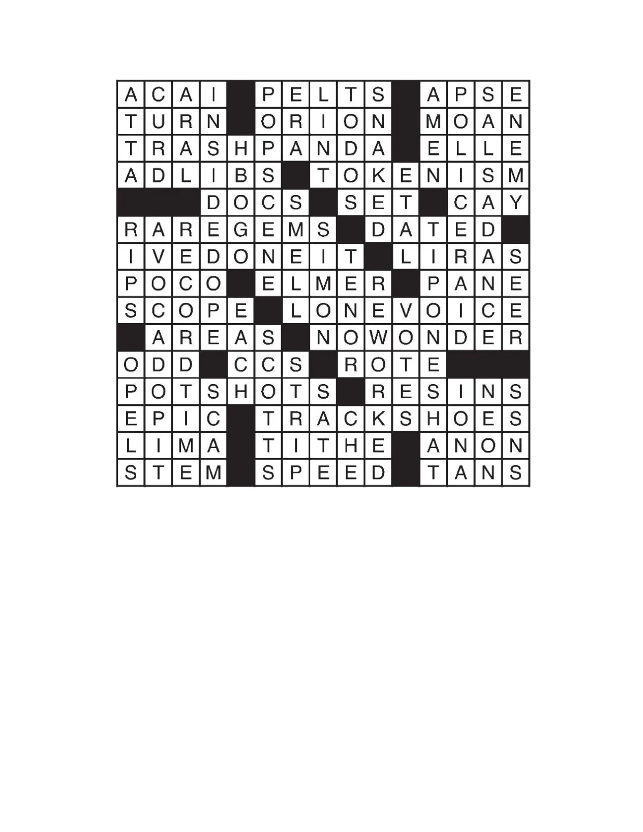 La Times Crossword Puzzles Printable Answers