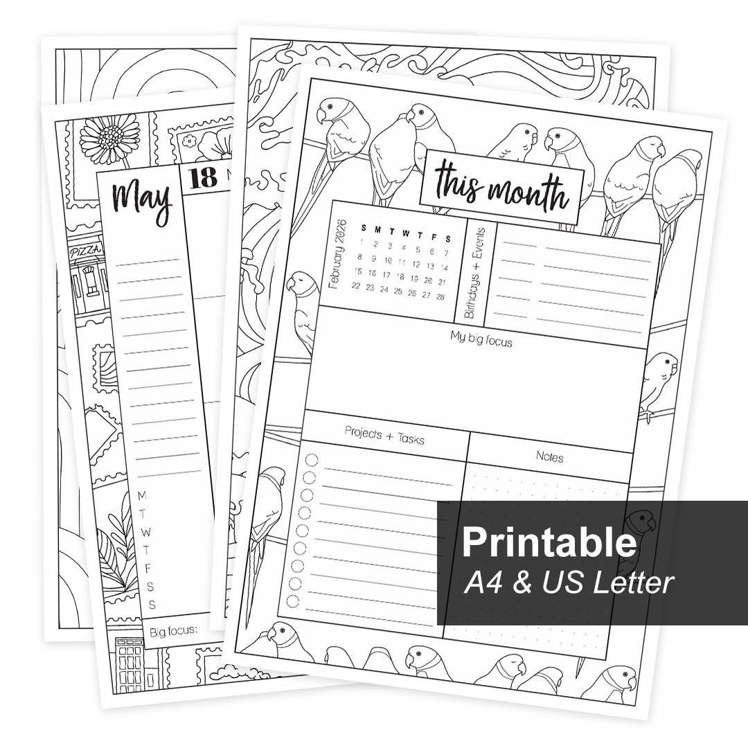 2026 Coloring Calendar Printable December