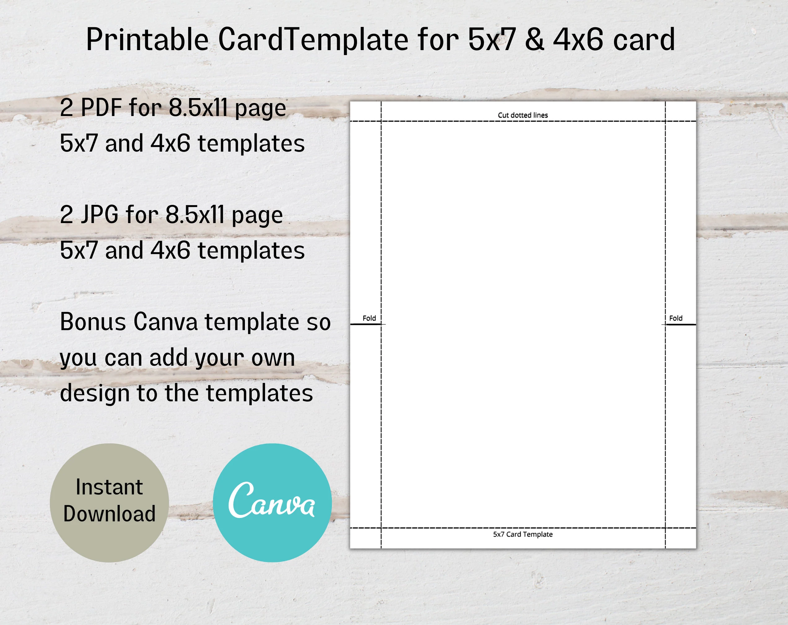 Printable 5x7 And 4x6 Card Templates Canva 5x7 And 4x6 Card 