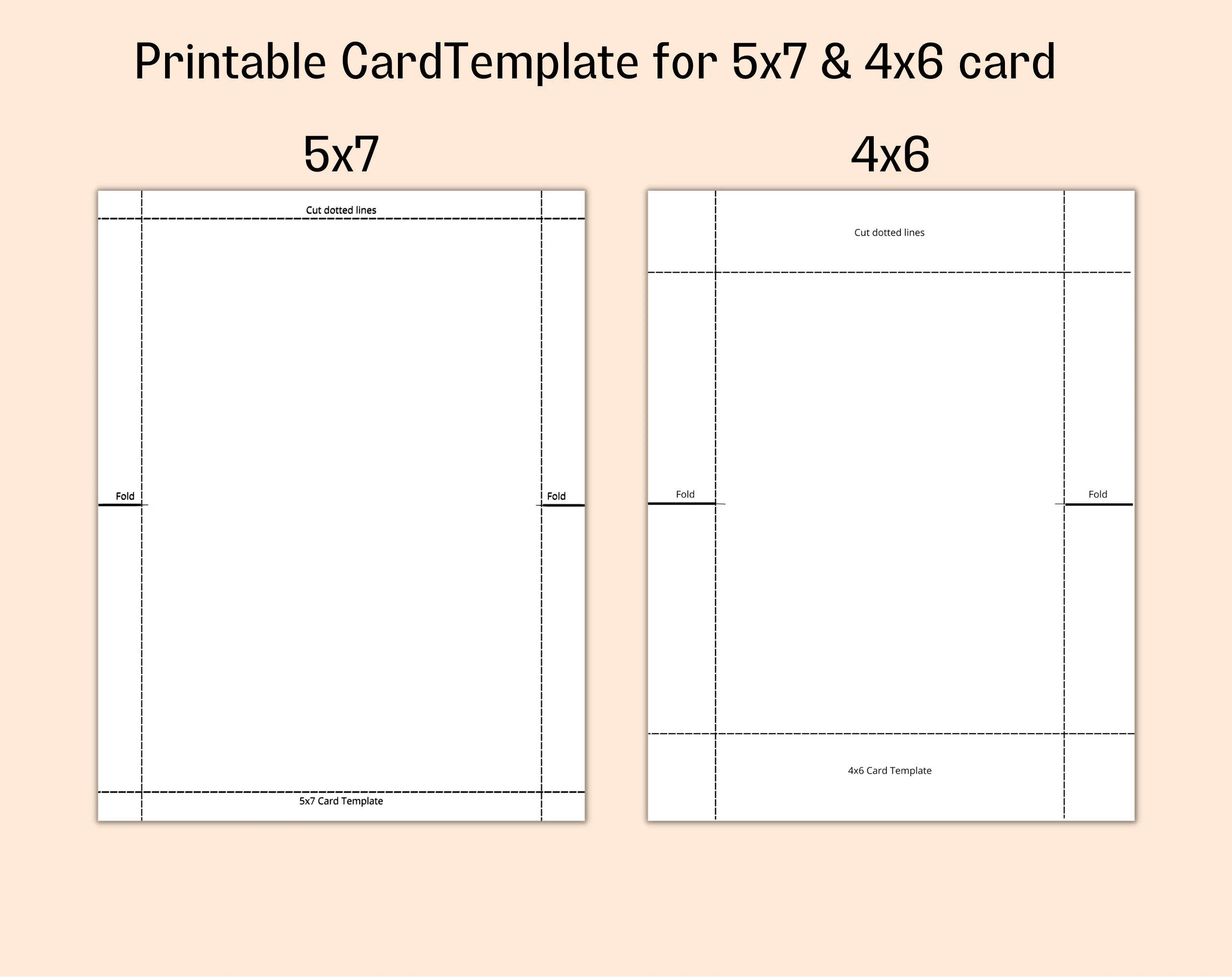 Printable 5x7 And 4x6 Card Templates Canva 5x7 And 4x6 Card 