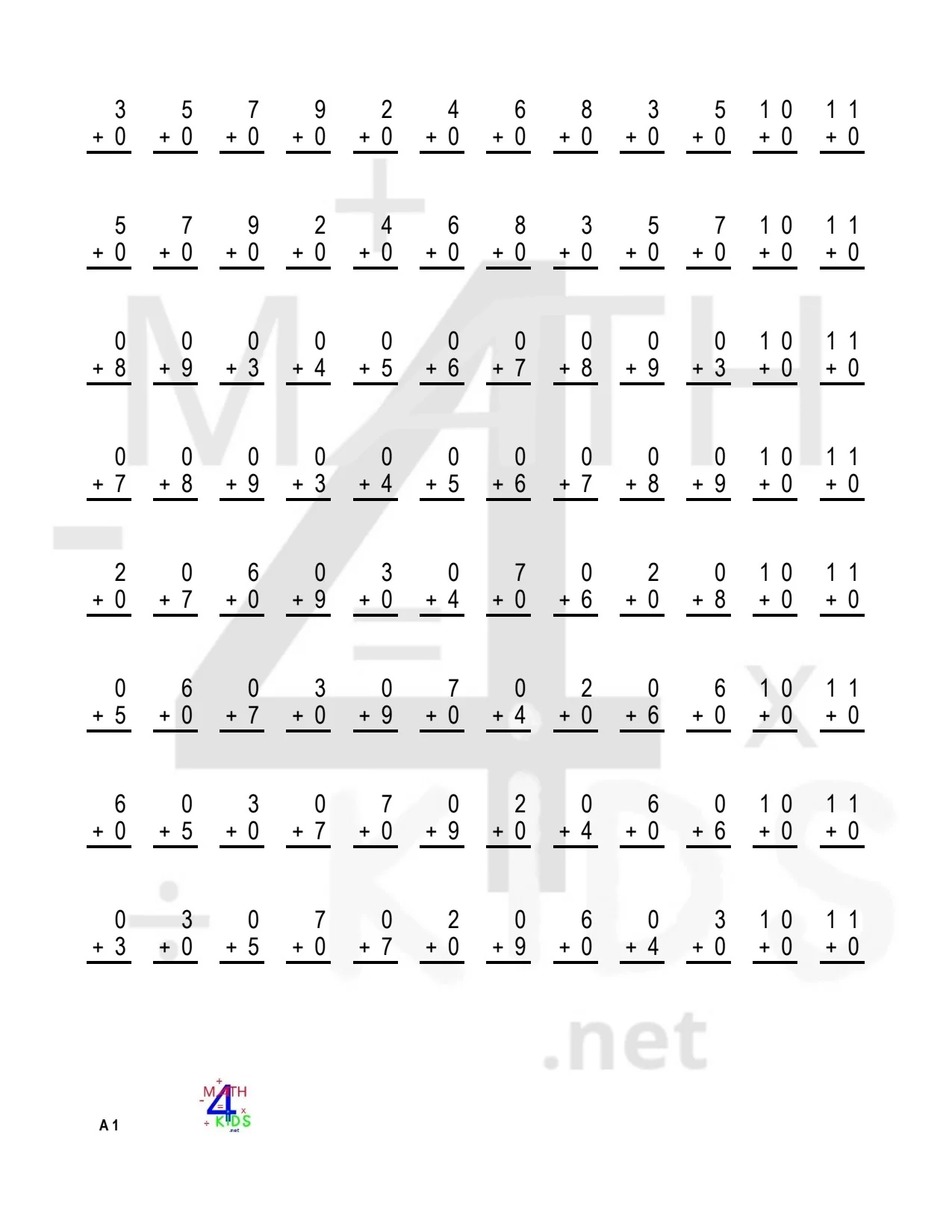 Addition Worksheets Printable Free