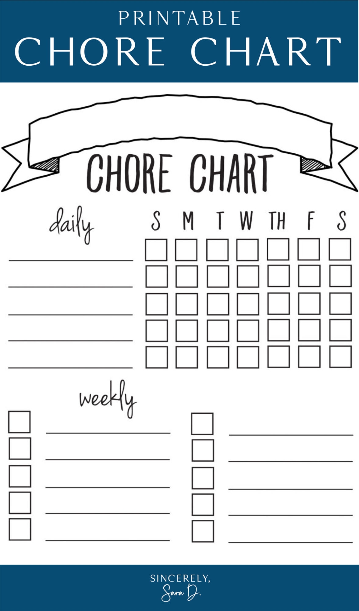 Free Printable Responsibility Chart For Kids