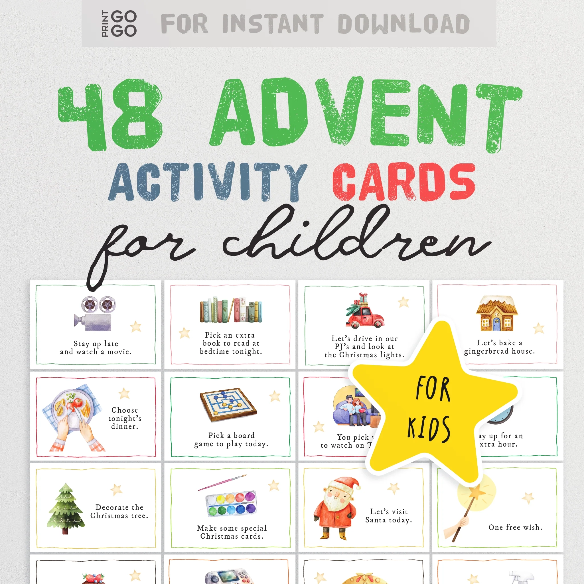 Printable Christmas Advent Calendar Activity Cards Bring The Fun 