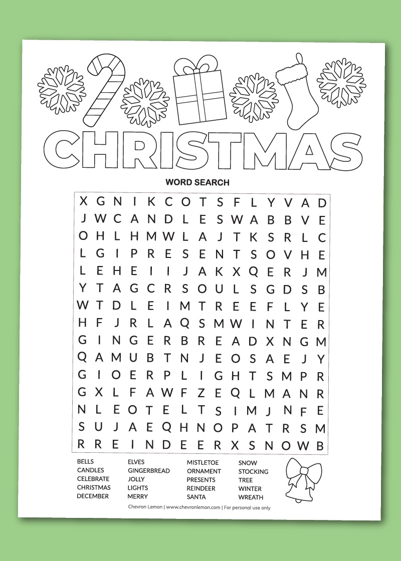 Printable Christmas Word Search Puzzles