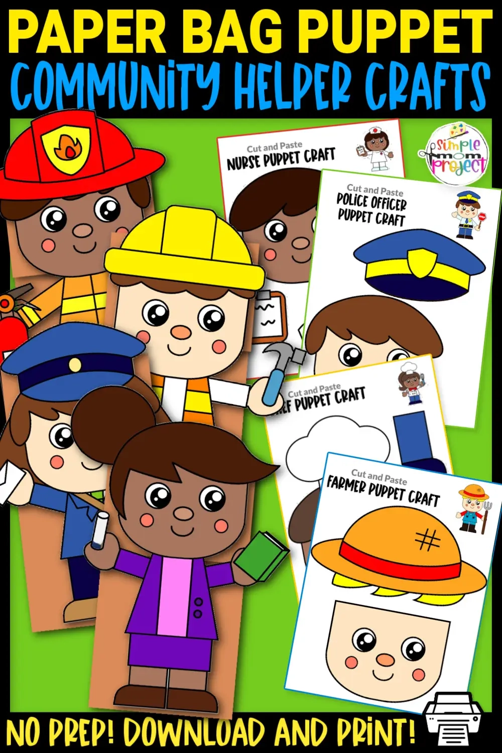 Printable Community Helper Puppet Craft Templates Simple Mom 