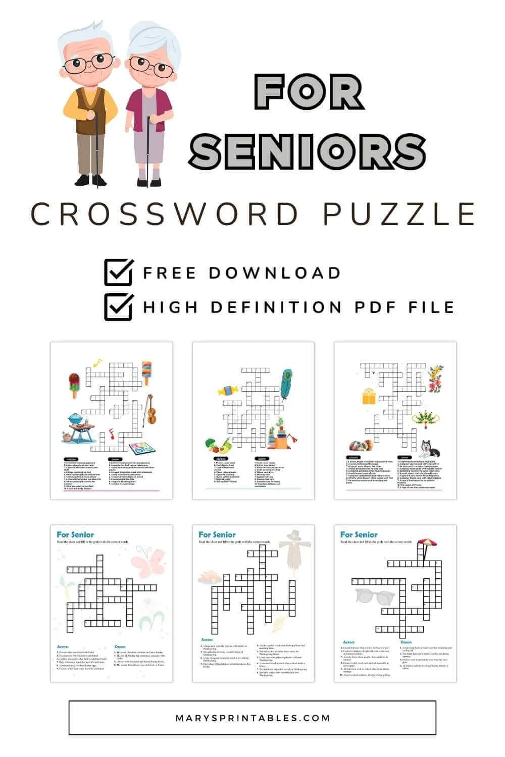 Printable Crossword Puzzles For Seniors Fun amp Free Brain Boost 