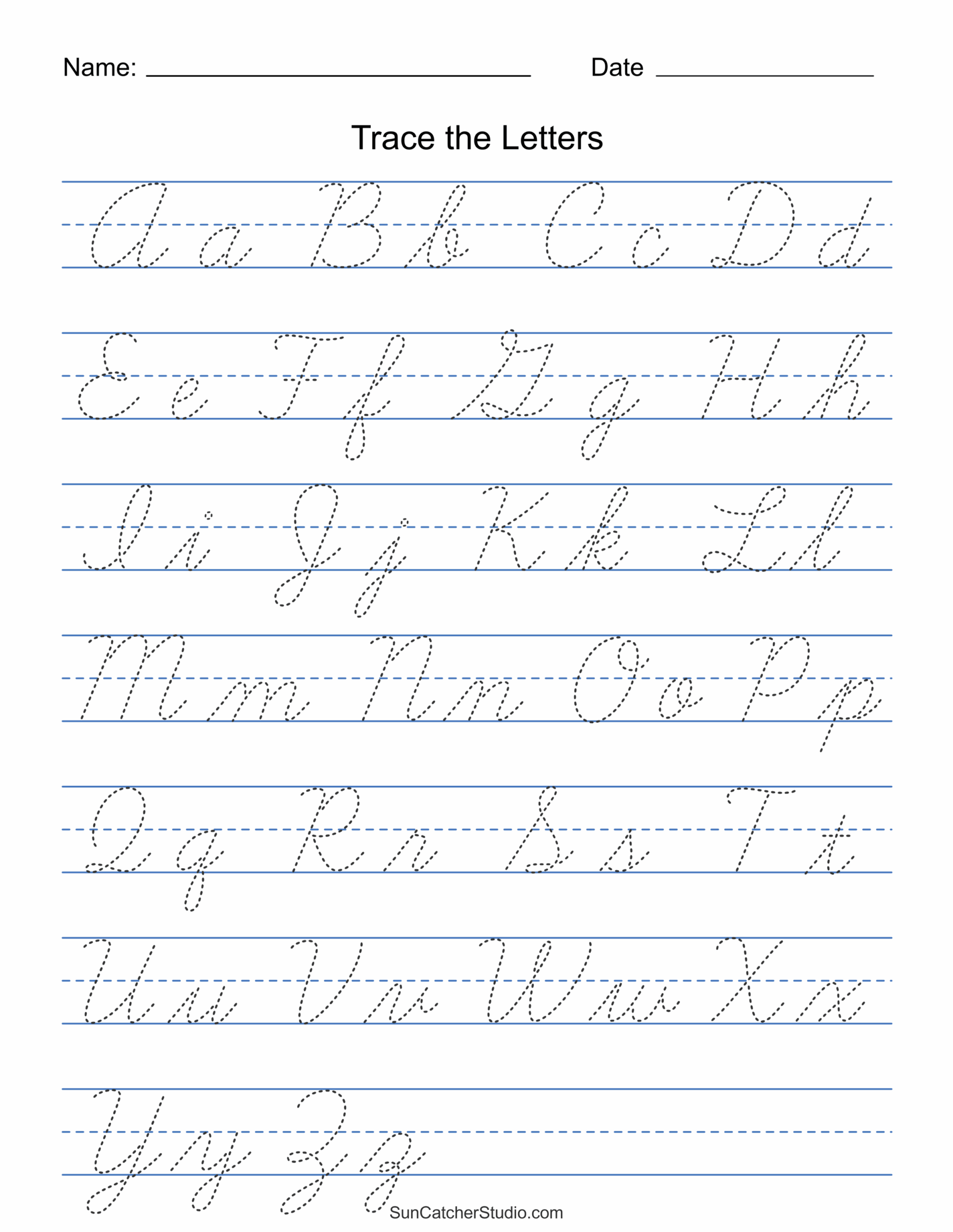Free Printable Cursive Worksheets 5th Grade