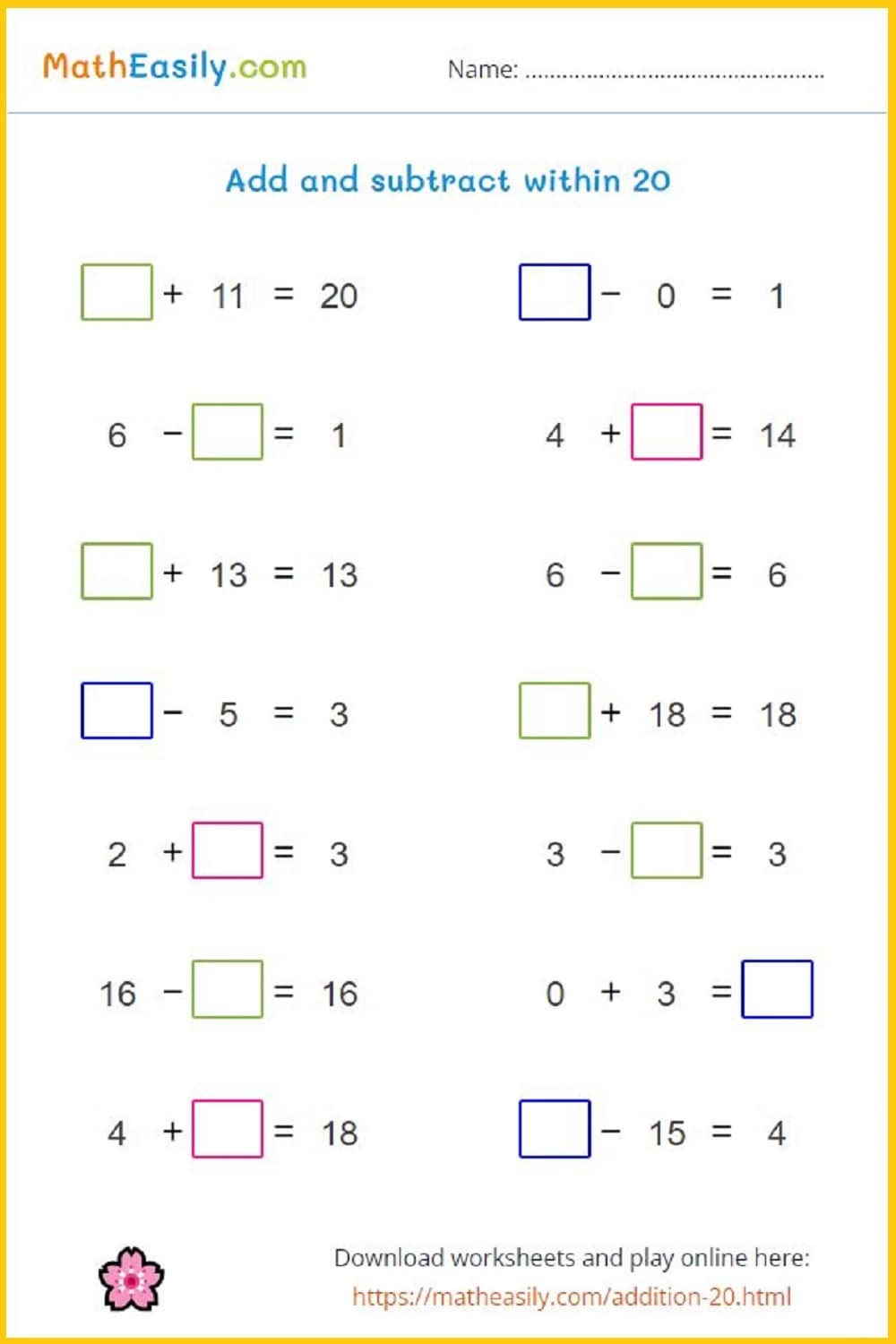 Math Printable Worksheets For Grade 1