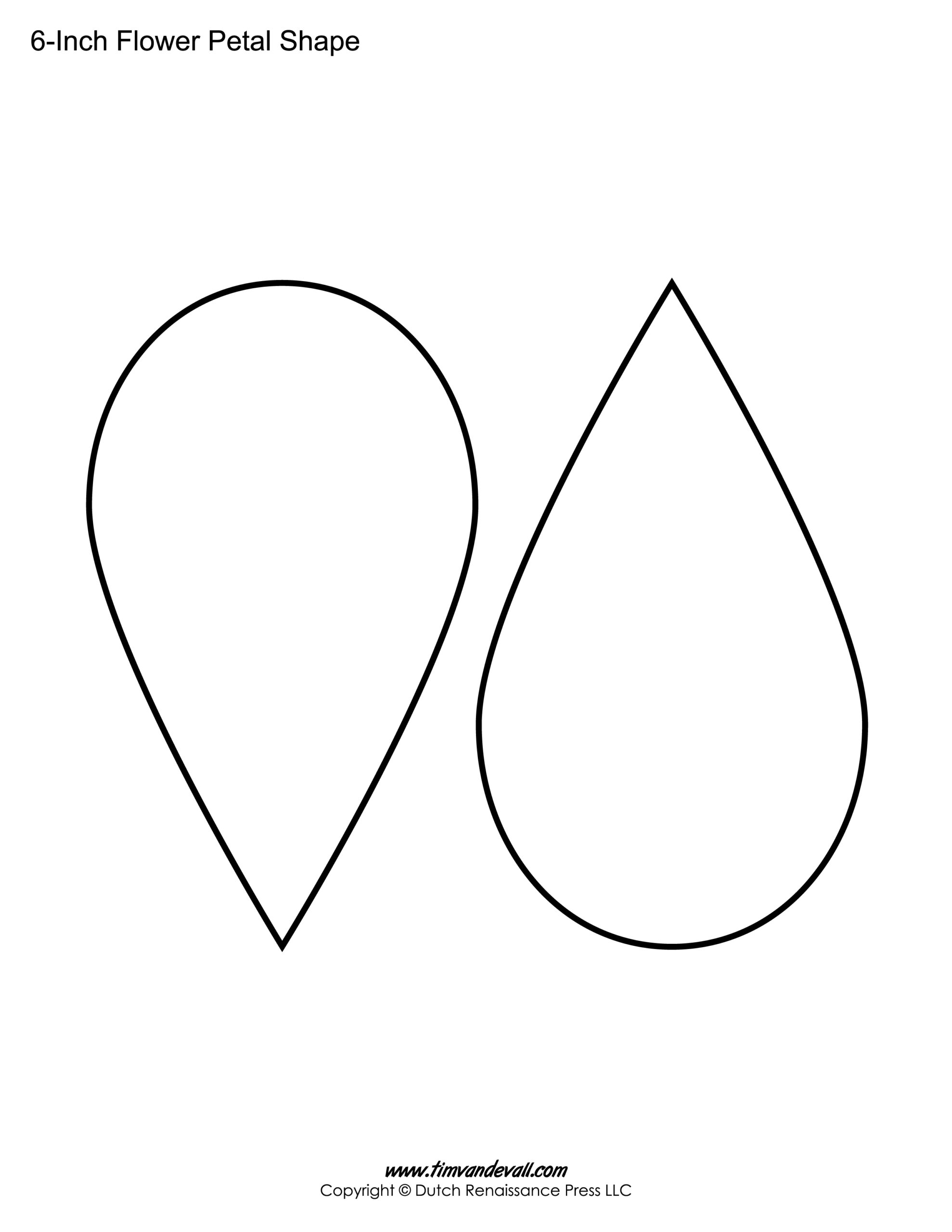 6 Petal Flower Template Free Printable