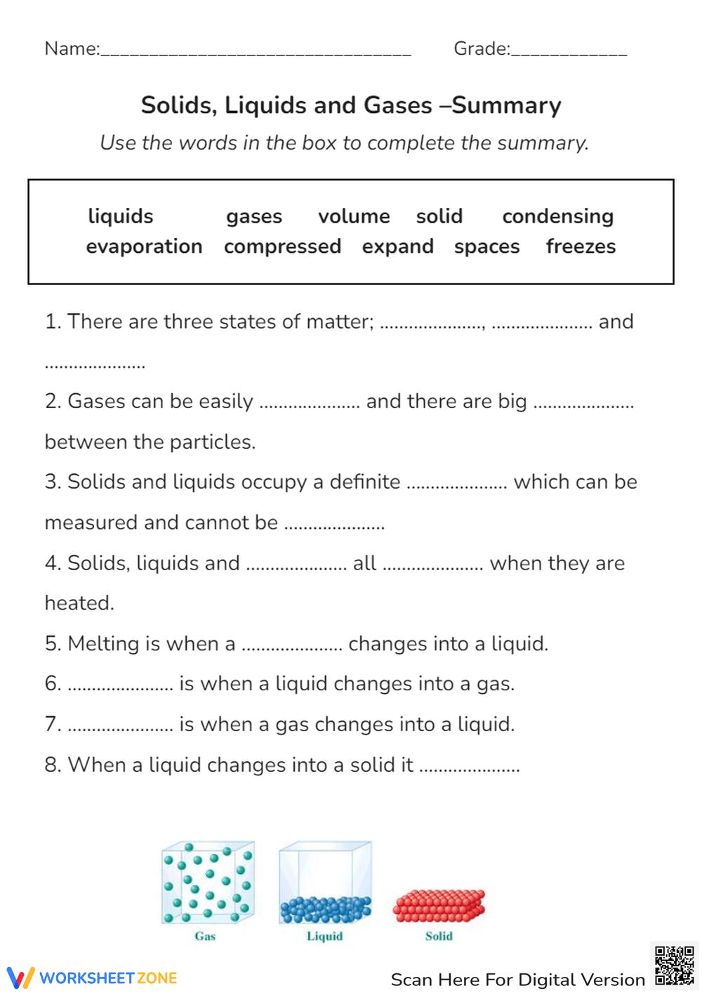 Printable Grade 6 Science Worksheets Download
