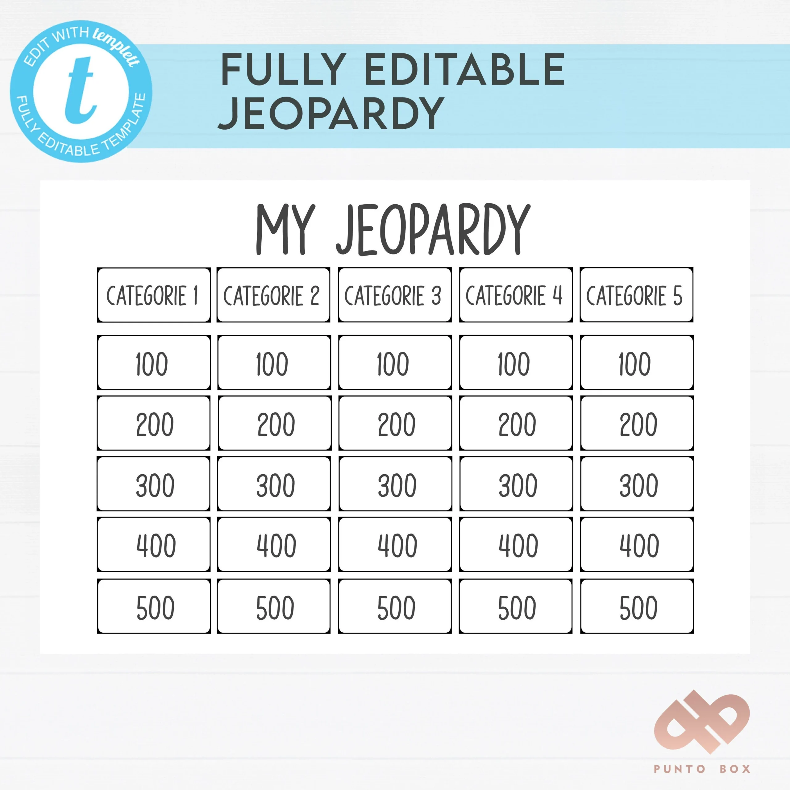 Printable Jeopardy Fully Editable Minimalist 24x36 Etsy Canada
