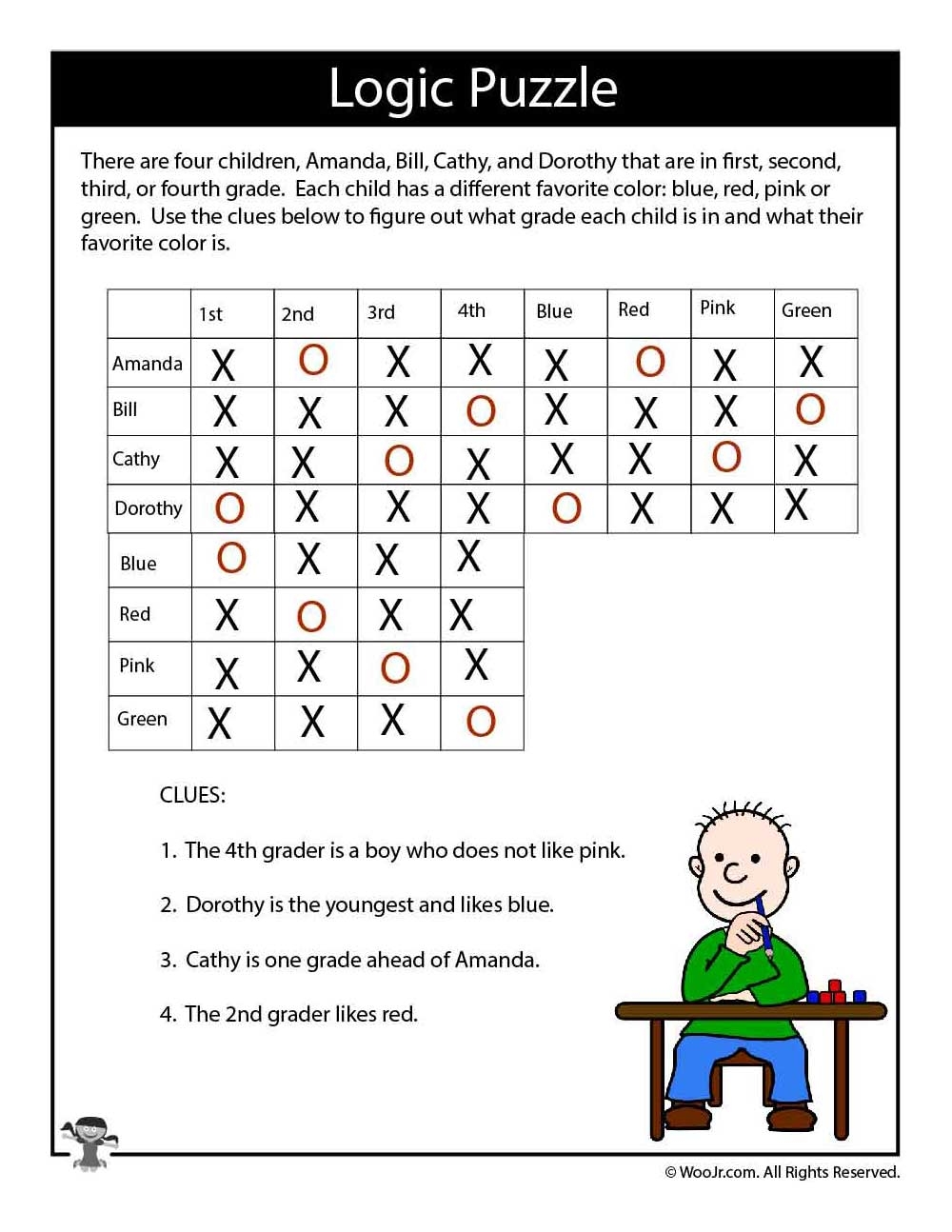Free Printable Thanksgiving Matrix Logic Puzzles