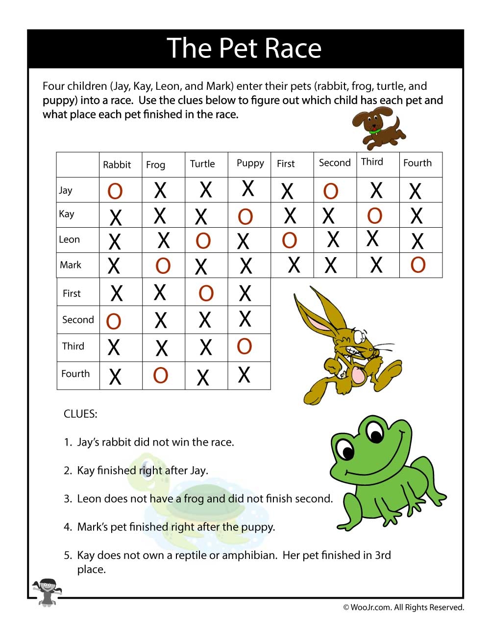 Free Printable Deduction Puzzles Worksheets